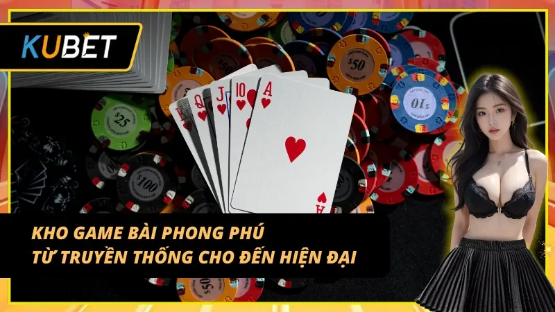 Kho game bài phong phú của trang cược game bài KUBET